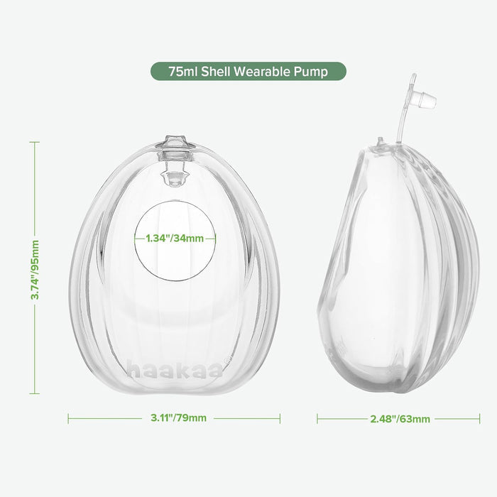 Haakaa Shell Wearable Silicone Breast Pump, 2.5oz/75ml, 1pc