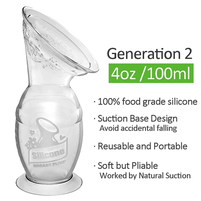 Haakaa Silicone Breast Pump with Suction Base & Silicone Cap (100ml)
