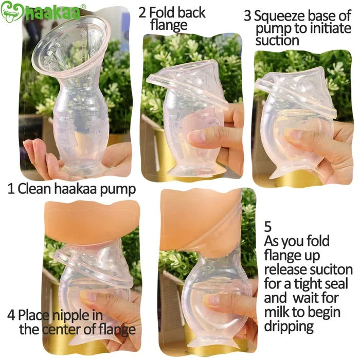 Haakaa Silicone Breast Pump with Suction Base & Silicone Cap (100ml)