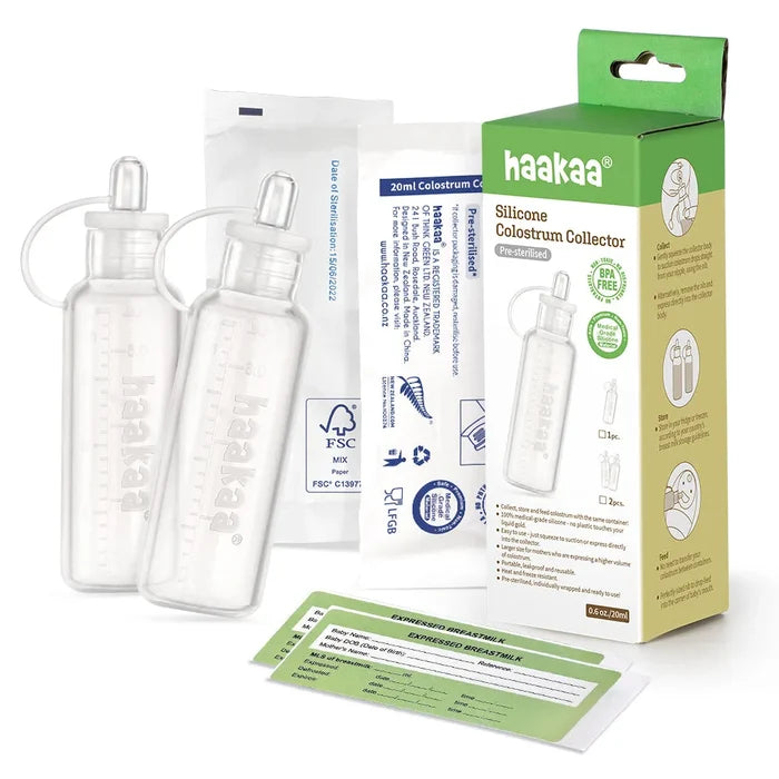 Haakaa Silicone Colostrum Collector Set, Pre-Sterilized (20ml, 2pcs)