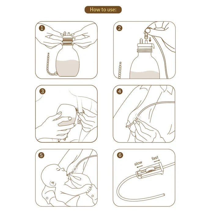 Haakaa Supplemental Feeding Tube & Pouch Set (with Exra 4 Replacement Tubes)