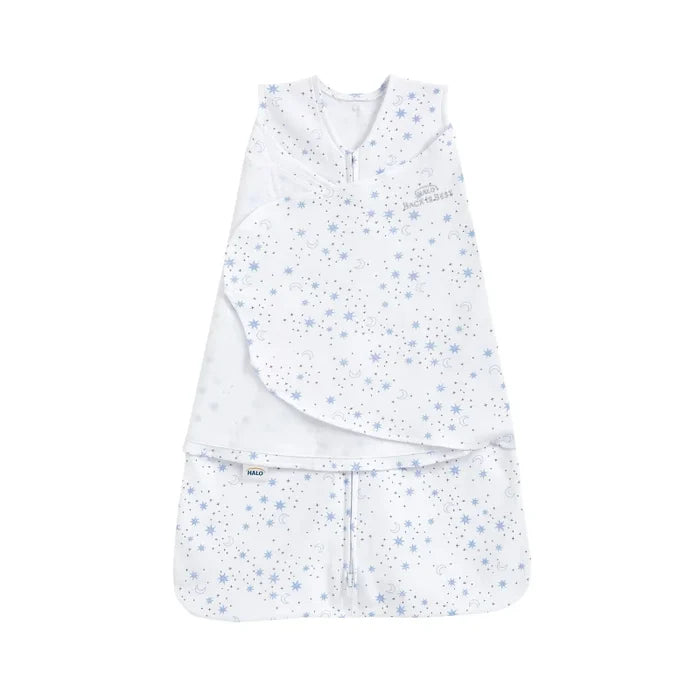 Halo SleepSack 100% Cotton Swaddle - Midnight Moons Blue (1.5 TOG)
