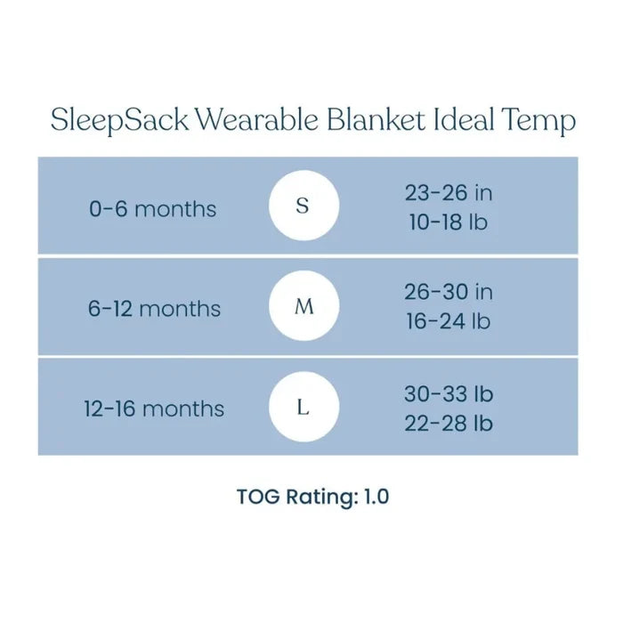 Halo SleepSack Ideal Temp Wearable Blanket - Heather Grey/Aqua (1.0 TOG)