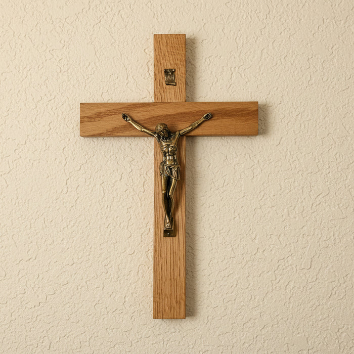 Handmade light wood crucifix