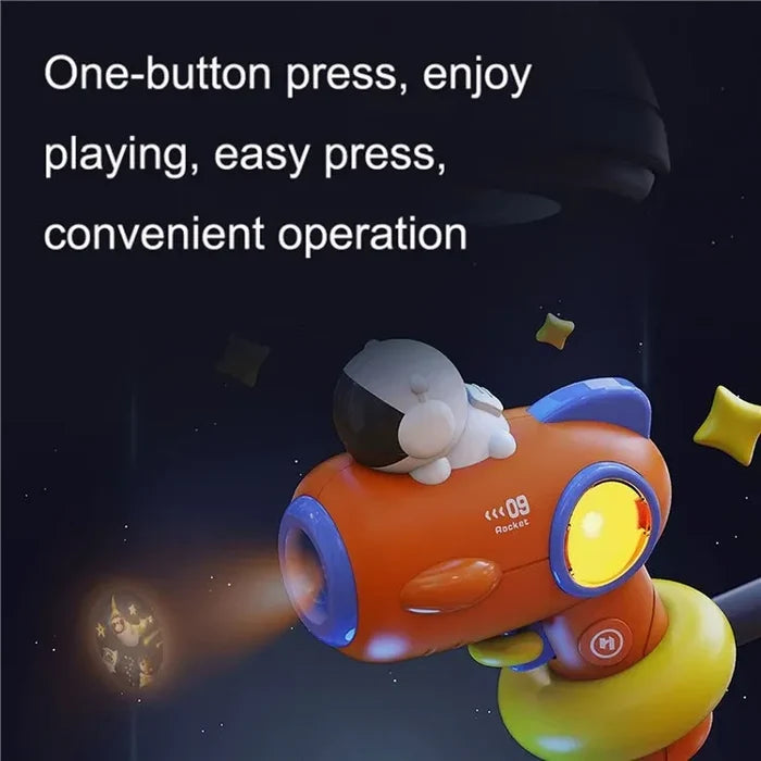 Hang Wing Cartoon Astronaut Space Gun Toy Plastic Projecting