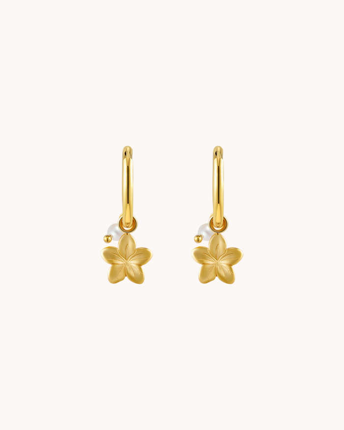Hibiscus earrings - shell