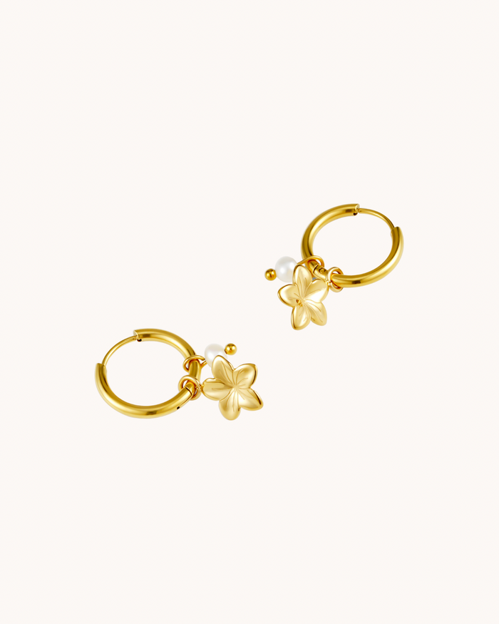 Hibiscus earrings - shell