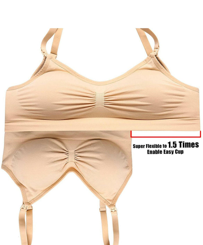Maternity Bras for Breastfeeding with Extra Extenders and Clips by HOFISH, 3 PK.