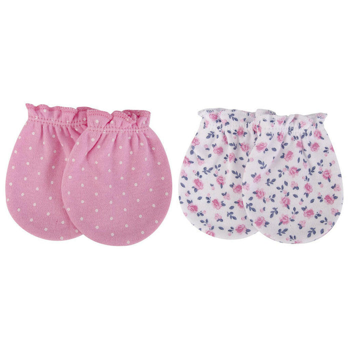 Hudson Baby 2 Pairs Scratch Mittens Set (100% Cotton)