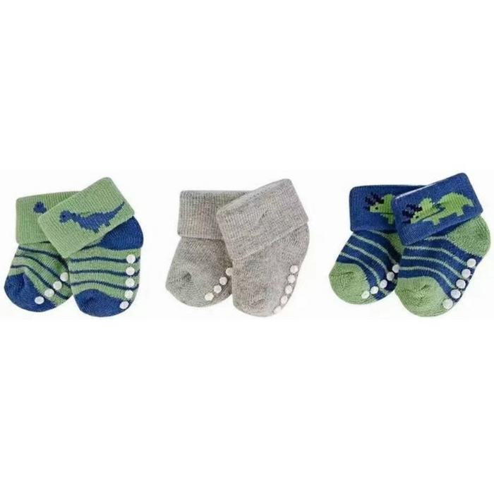 Hudson Baby 3 Pairs Socks, Dino, 0-6Months