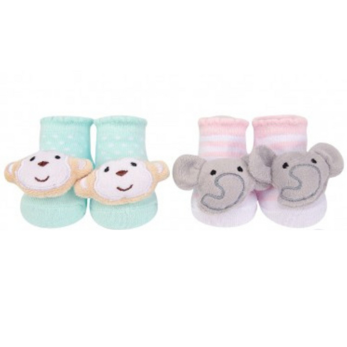 Hudson Baby 3D Socks Gift Set, 2pcs, Pink/Green