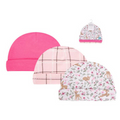 Hudson Baby 3pcs Cap Set (0-6M), Floral