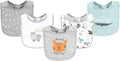 Hudson Baby Unisex Baby Cotton Bibs, Alphabet Animals, 5pcs