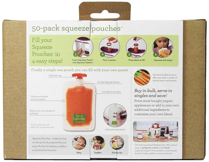 Infantino Disposable Squeeze Pouches - Pack of 50.