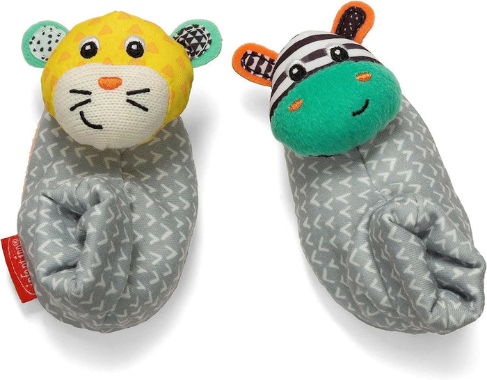 Infantino Foot Rattles - Zebra/Tiger.