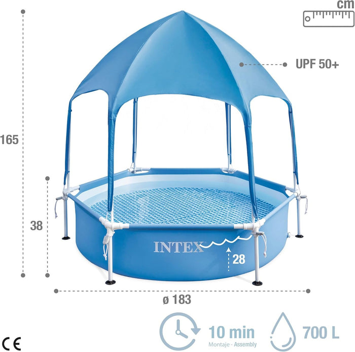 Intex Canopy Metal Frame Pool (Blue)