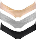 Intimate Portal Maternity Underwear, Pregnancy Postpartum Panties, Under the Bump Bikinis, Black, Grey & Beige, 3 pk