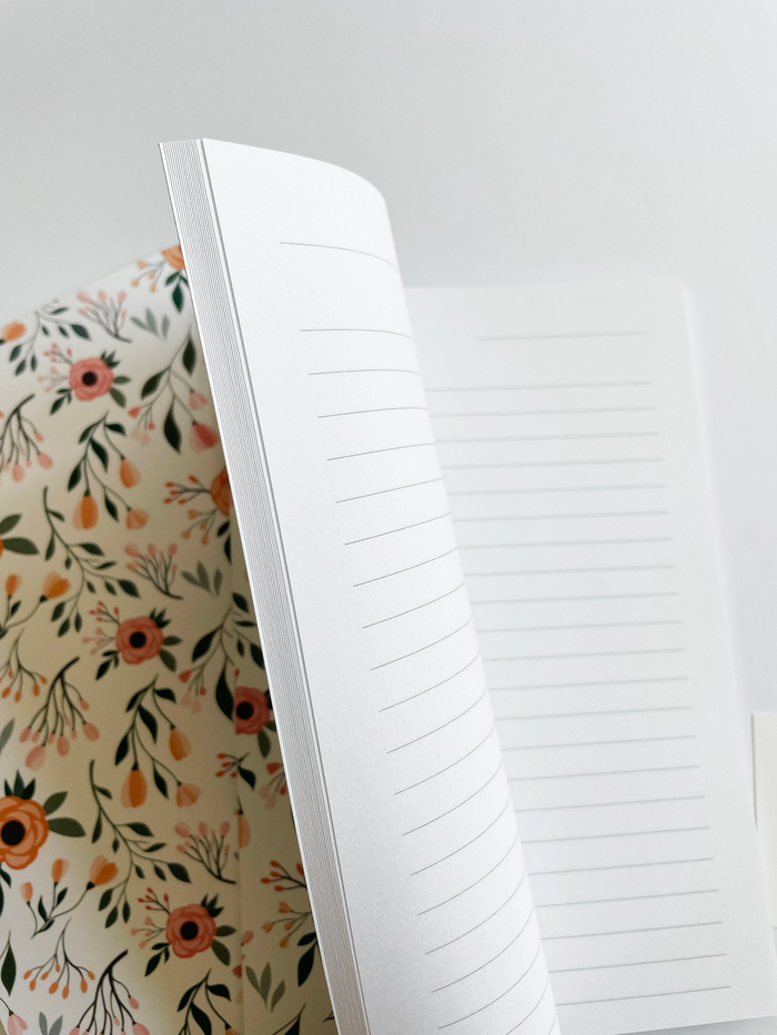 Floral notebook with lined paper