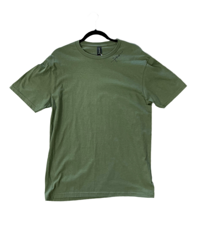Green t-shirt on a white background