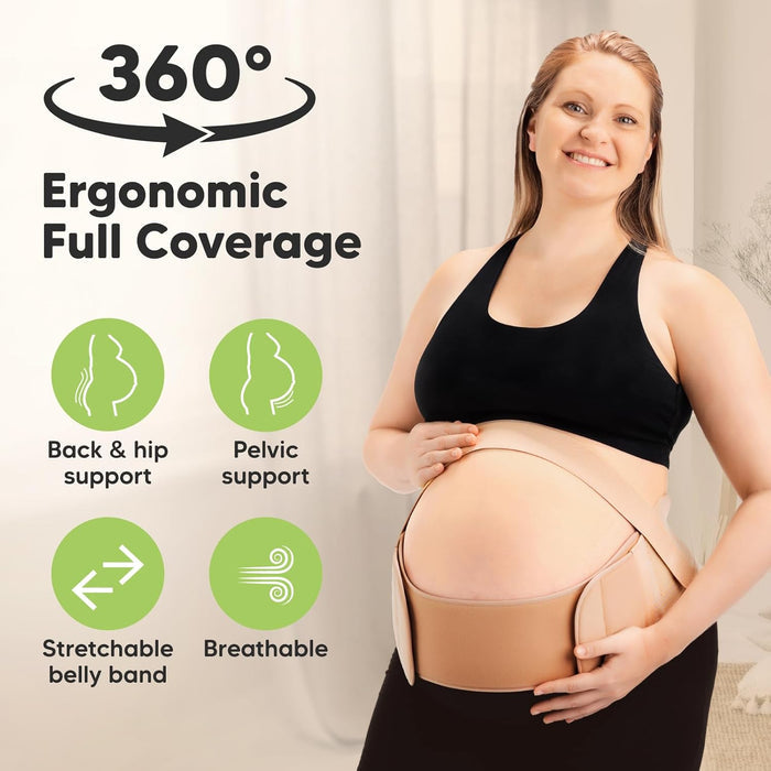 Keababies  2 in 1 Pregnancy Belly Wrap - One Size (Classic Ivory)