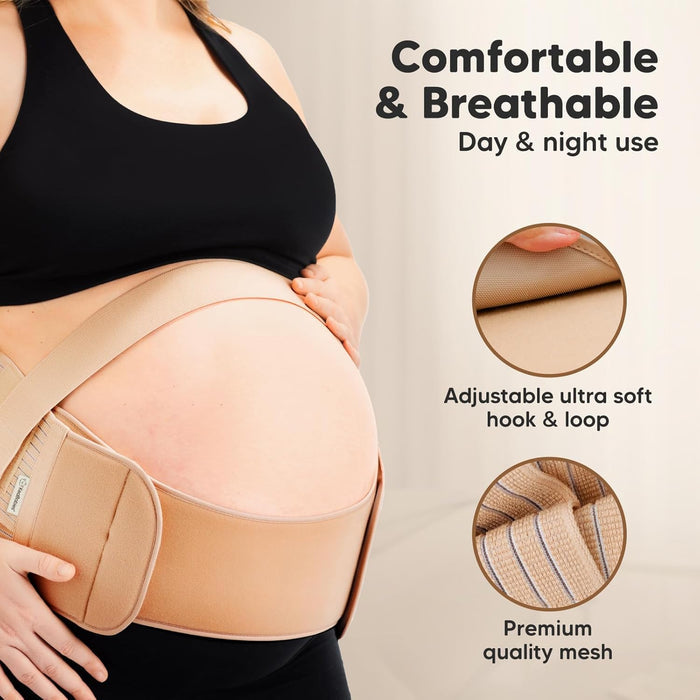 Keababies  2 in 1 Pregnancy Belly Wrap - One Size (Classic Ivory)