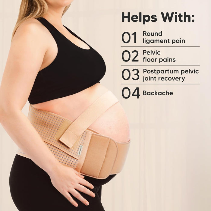 Keababies  2 in 1 Pregnancy Belly Wrap - One Size (Classic Ivory)