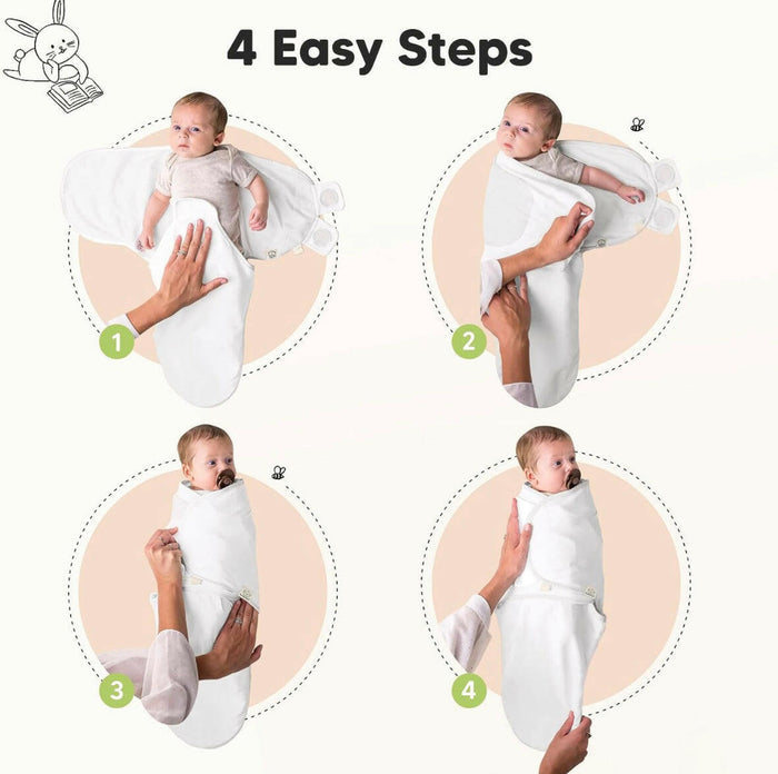 3-Pack Organic Baby Swaddle Sleep Sacks - 0-3 Months.