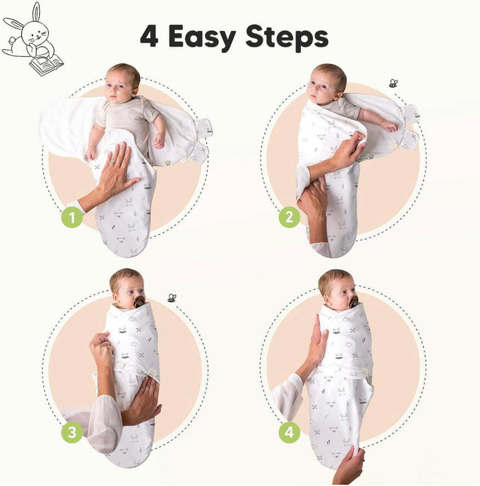 3-Pack Organic Baby Swaddle Sleep Sacks By Keababies.