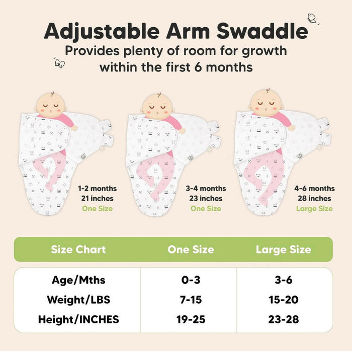 3-Pack Organic Baby Swaddle Sleep Sacks By Keababies.