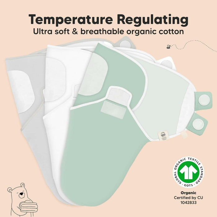 Keababies 3-Pack Soothe Swaddle Wraps (Sage)