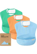 3-Pack Waterproof Baby Bibs for Eating - Lightweight Toddler Bibs.