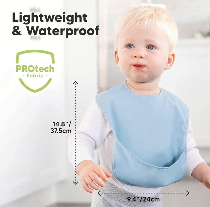 3-Pack Waterproof Baby Bibs for Eating - Lightweight Toddler Bibs.