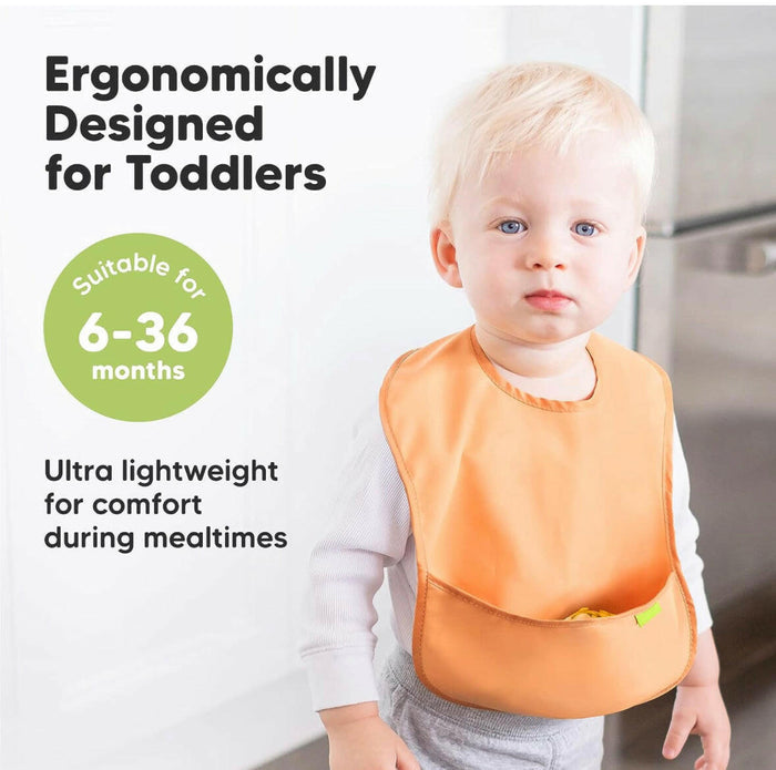 3-Pack Waterproof Baby Bibs for Eating - Lightweight Toddler Bibs.