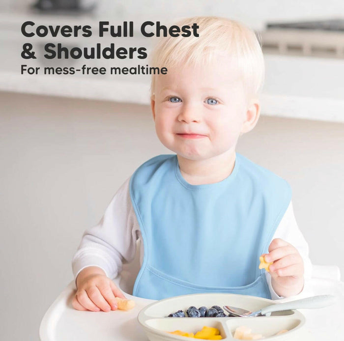 3-Pack Waterproof Baby Bibs for Eating - Lightweight Toddler Bibs.