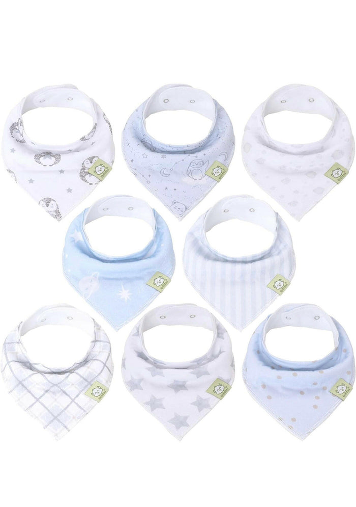 KeaBabies 8-Pack Bandana Bibs For Boys.