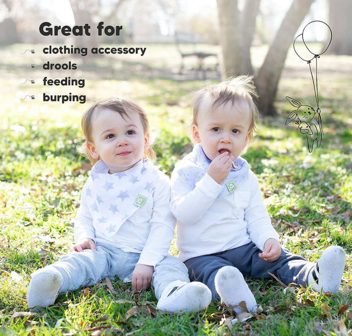 KeaBabies 8-Pack Bandana Bibs For Boys.