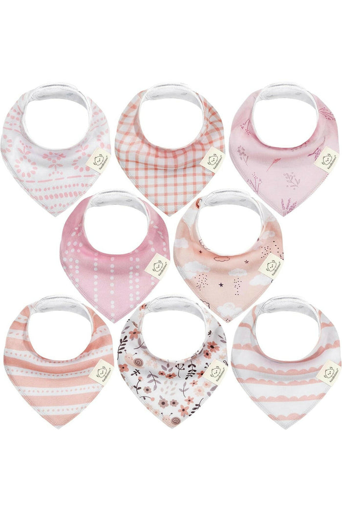 KeaBabies 8-Pack Bandana Bibs For Girls.