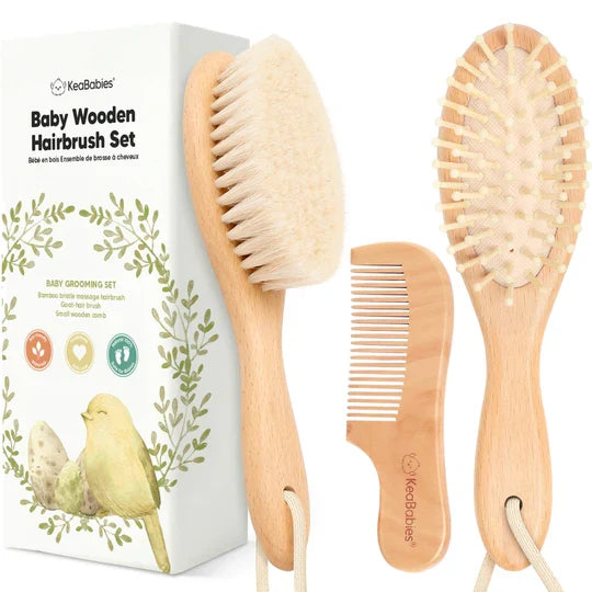 Keababies Baby Wooden Hair Care Set
