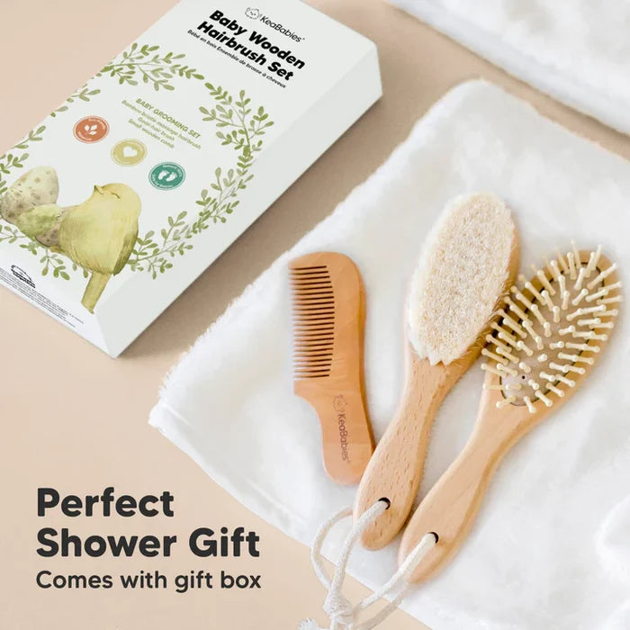 Keababies Baby Wooden Hair Care Set