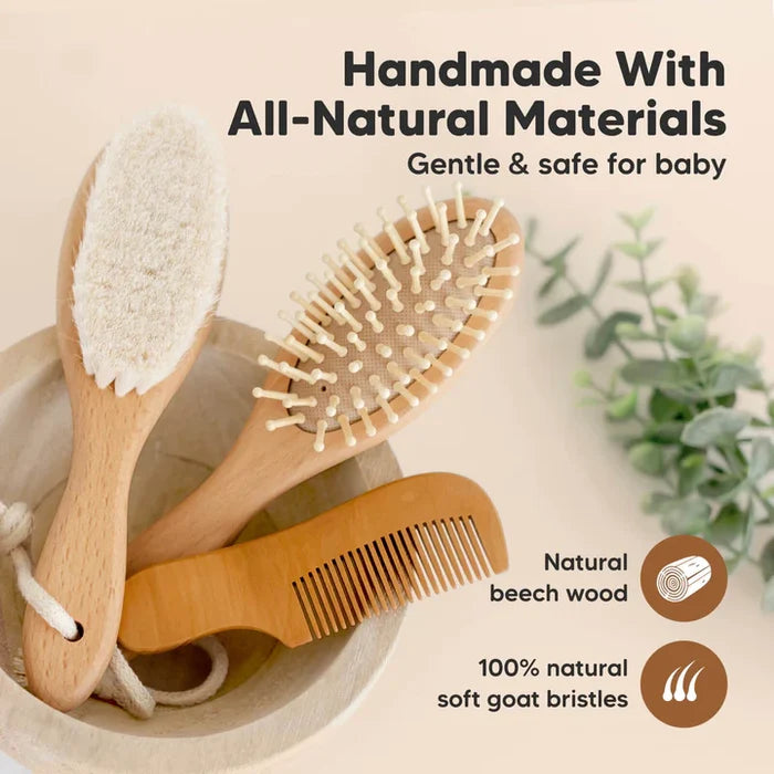 Keababies Baby Wooden Hair Care Set
