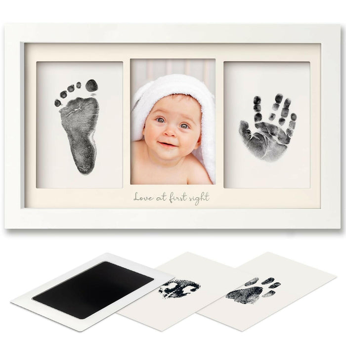 Keababies Duo Clean Touch Inkless Hand & Footprint Frame Kit (Alpine White)