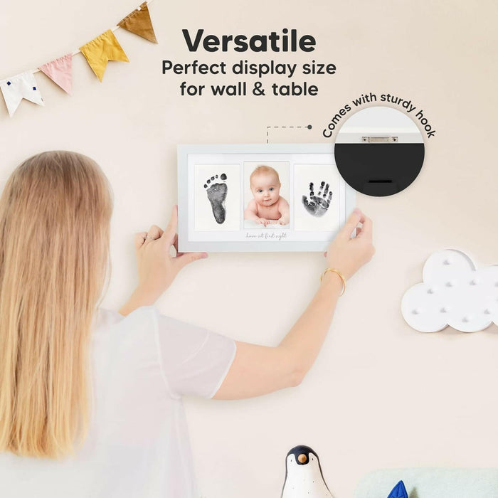 Keababies Duo Clean Touch Inkless Hand & Footprint Frame Kit (Alpine White)