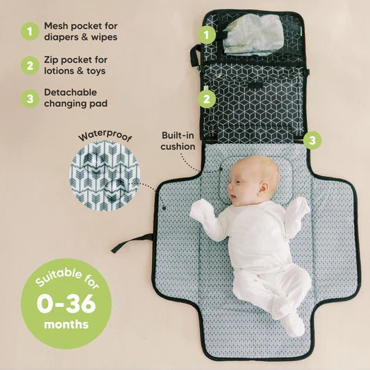Keababies  Ezee Diaper Changing Pad (Black Geo)
