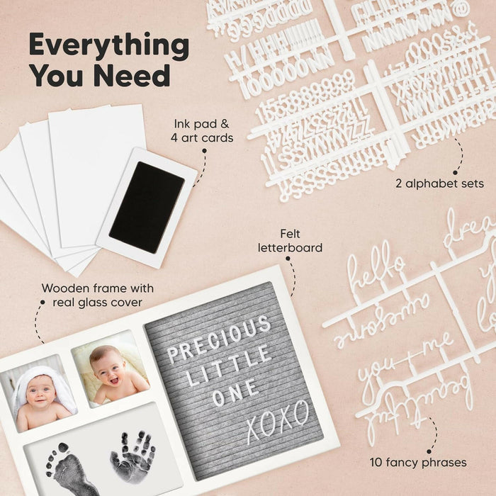 Keababies Heartfelt Inkless Frame with Letterboard (Alpine White)