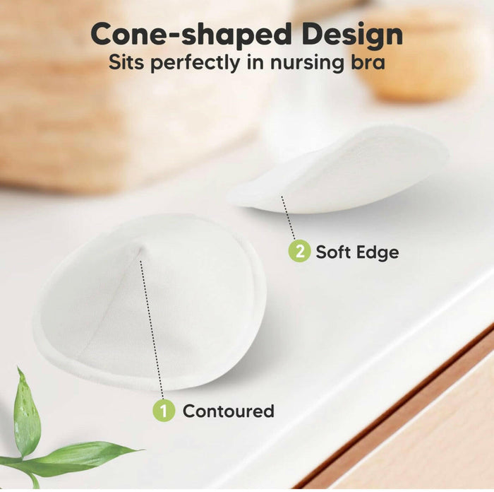 Organic Bamboo Nursing Breast Pads - 14 Washable Pads + Wash Bag