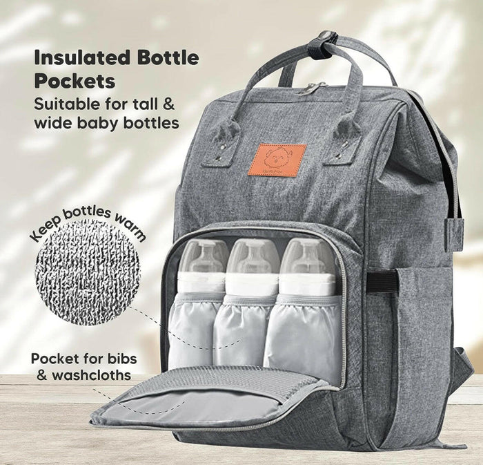 KeaBabies Diaper Bag Backpack, Waterproof Multi Function Baby Travel Bags.