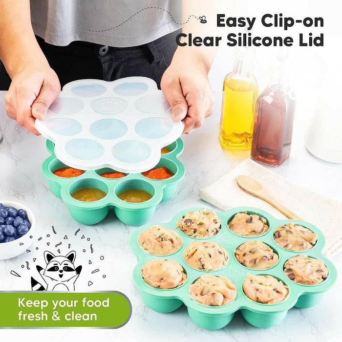 KeaBabies Prep Silicone Food Tray - Alpine Green.