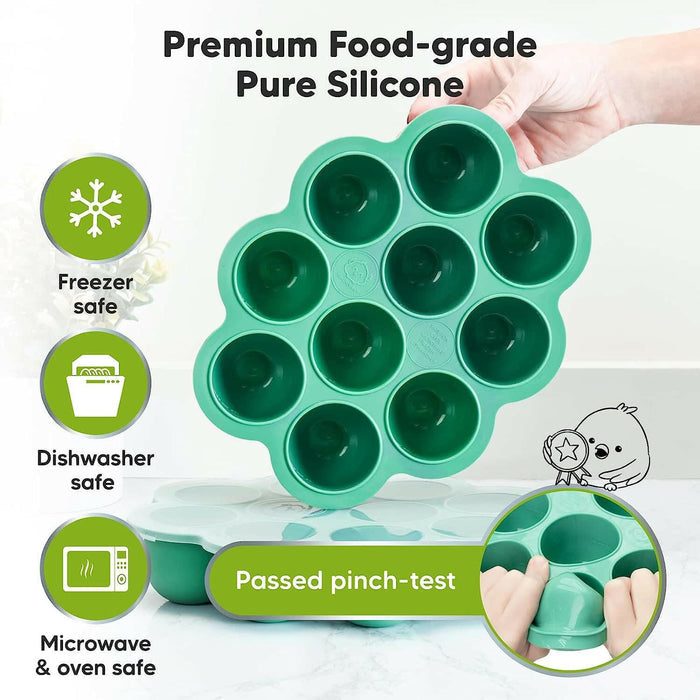 KeaBabies Prep Silicone Food Tray - Alpine Green.