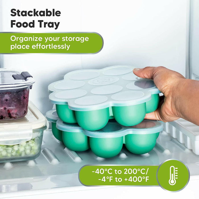 KeaBabies Prep Silicone Food Tray - Alpine Green.