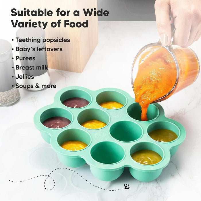 KeaBabies Prep Silicone Food Tray - Alpine Green.